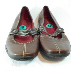 Naturalizer Brown Leather Mary Janes Shoes 8M